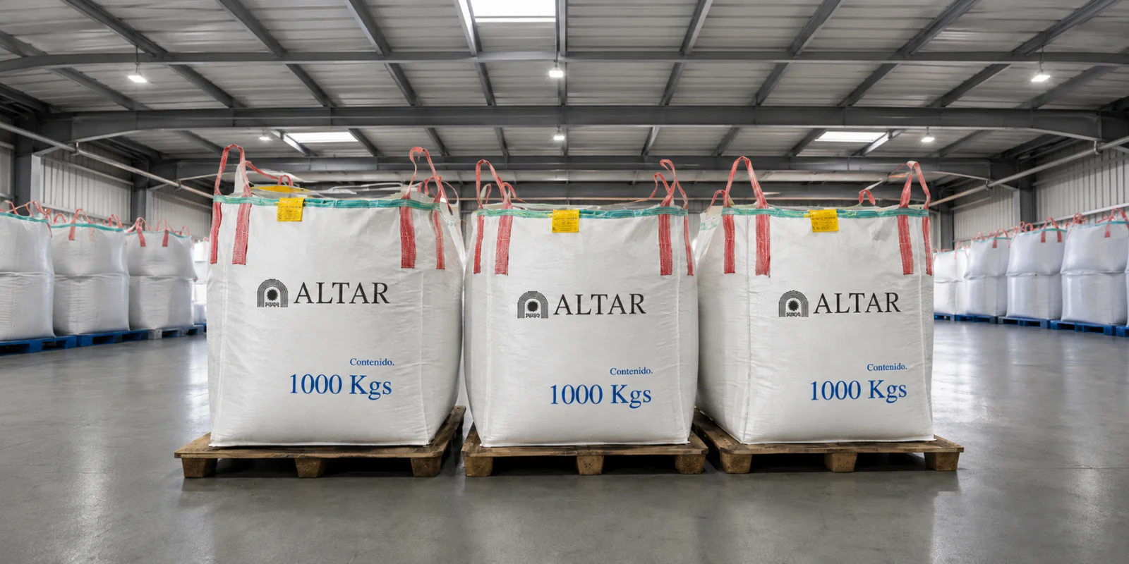 Supersacos de una tonelada de Productos Altar en planta